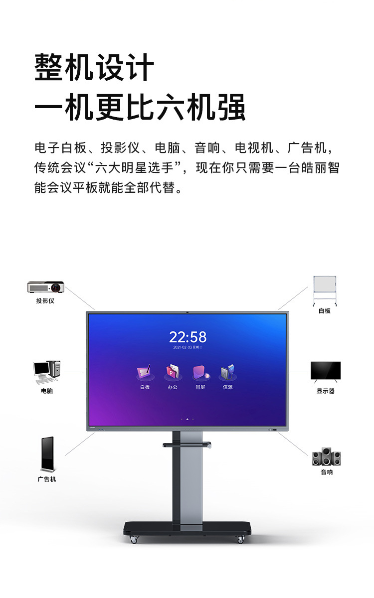 皓麗M5系列86英寸會(huì)議平板 4K交互式白板，引領(lǐng)智能辦公與教學(xué)新體驗(yàn)